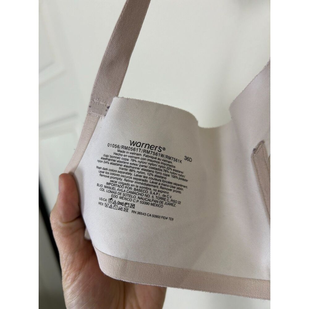 Warner's Bra 36D Neutral Wireless Comfortable supportive adjustable - Picture 5 of 6